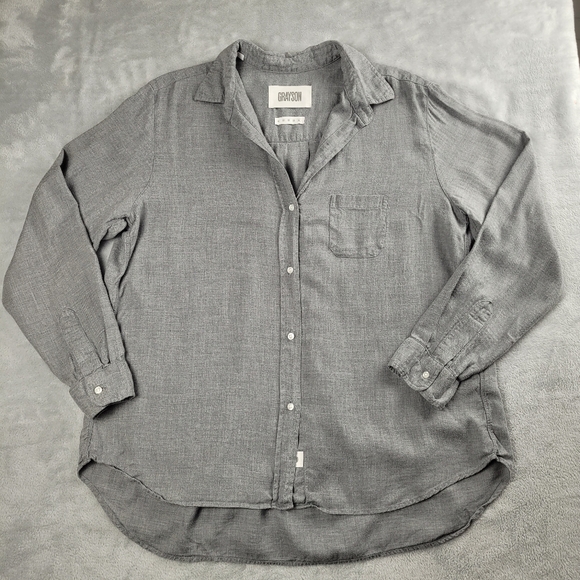Grayson Tops - Gray Grayson Women Button Down Shirt